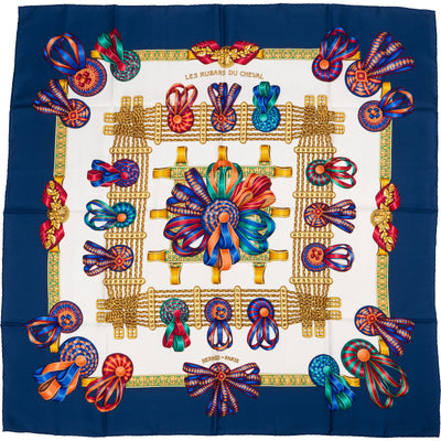 Hermès Les Rubans Du Cheval Silk 90 Scarf Tuch