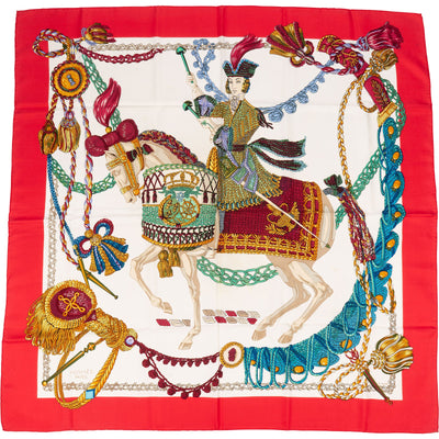 Hermès Le Timbalier Silk Carre 90 Scarf Tuch