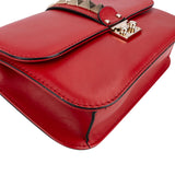 Valentino Garavani Leather Red Leather Rockstud Glam Lock Shoulder Crossbody Bag