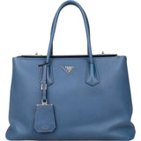 Prada Saffiano Leather Galleria Turnlock Double Handbag - vintageandkickz