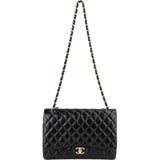 Chanel Quilted Lambskin Gold Maxi Double Flap Crossbody Bag
