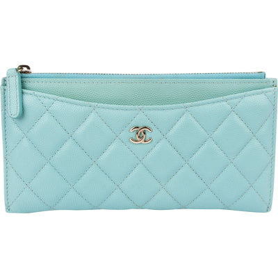 Chanel Quilted Caviar Leather Quilted Long Zipped Wallet