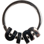 Miu Miu Silver Tone Emaille Keychain Key Holder Bag Charm - vintageandkickz