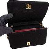 Chanel Quilted Cotton 24K Gold Single Flap Shoulder Bag