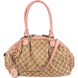 Gucci Monogram GG Canvas Pink Leather Sukey Shoulder Bag