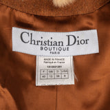 Christian Dior Brown Double Breasted Wool Fur Collar Trench Jacket (D38 / FR40)