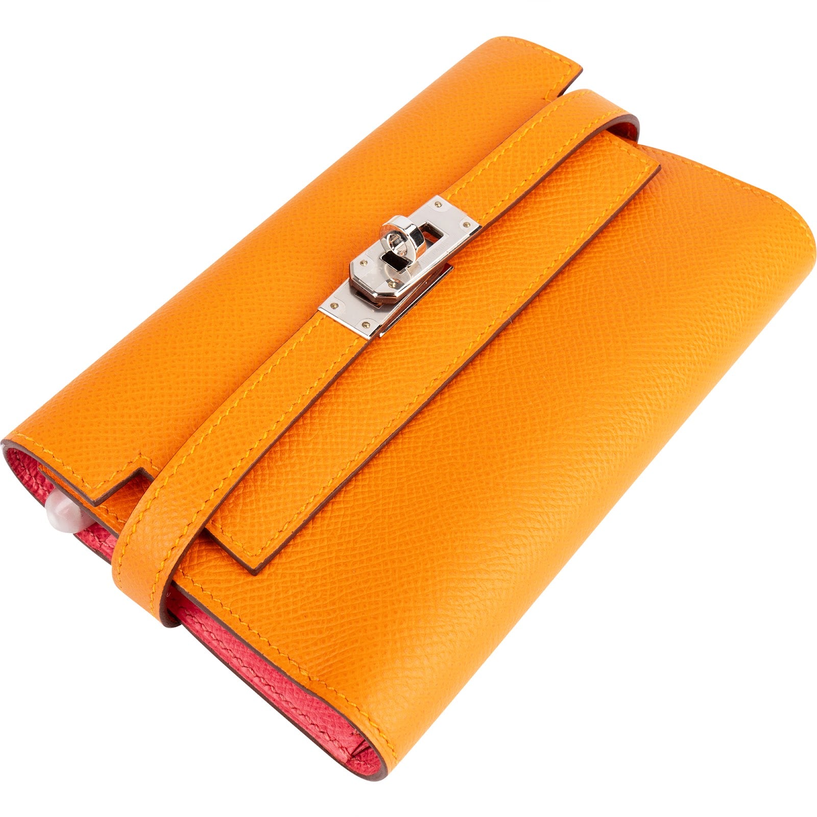 Hermès Epsom Leather Kelly Compact Wallet - vintageandkickz