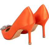 Manolo Blahnik Orange Satin Hangisi Pumps (34)