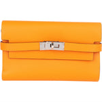 Hermès Epsom Leather Kelly Compact Wallet - vintageandkickz