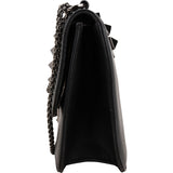 Valentino Garavani Noir Calfskin Leather Rockstud Glam Lock Crossbody Bag