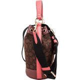 Coach Monogram Demi Bucket in Signature Stripe Handbag