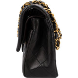 Chanel Quilted Lambskin 24K Gold Small Double Flap Shoulder Bag
