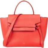 Celine Red Grained Calfskin Nano Belt Handbag