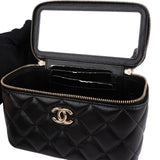 Chanel Quilted Lambskin Vanity Case Crossbody Handbag