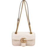 Gucci Chevron Matelassé Leather GG Small Marmont Crossbody Bag