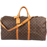 Louis Vuitton Monogram Canvas Keepall 60 Bandoulière Travel Bag