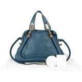 Chloé Bleu Grained Leather Paraty Shoulder Bag