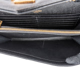 Saint Laurent Grain de Poudre Leather Monogram Wallet On Chain Crossbody Bag