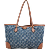 Gucci Monogram Denim GG Ophidia Medium Tote Shoulder Bag