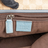 Gucci Monogram GG Canvas Blue Web Stripe Shopper Shoulder Bag