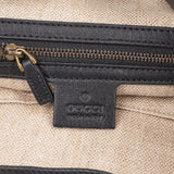 Gucci Black Leather 1970 Gold Hobo Shoulder Bag