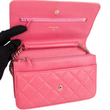 Chanel Quilted Caviar Leather Wallet On Chain Crossbody Bag
