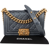 Chanel Metallic Quilted Leather Boy Single Flap Crossbody Bag - vintageandkickz