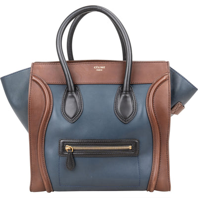 Céline Tricolor Leather Luggage Handbag