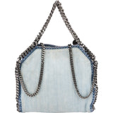 Stella McCartney Denim Floral Embroidered Falabella Tote Handbag