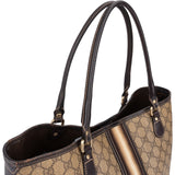 Gucci Monogram GG Supreme Web Stripe Tote Shoulder Bag