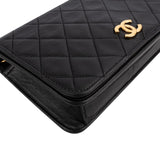 Chanel Quilted Lambskin Mini 24K Gold Single Flap Shoulder Bag