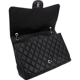 Chanel Quilted Caviar Leather Palladium Maxi Single Flap Crossbody Bag