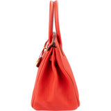 Hermès Rouge Pivoine Togo Leather Gold Birkin 30 Handbag