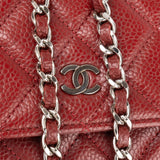 Chanel Quilted Caviar Leather Palladium Wallet On Chain Crossbody Bag
