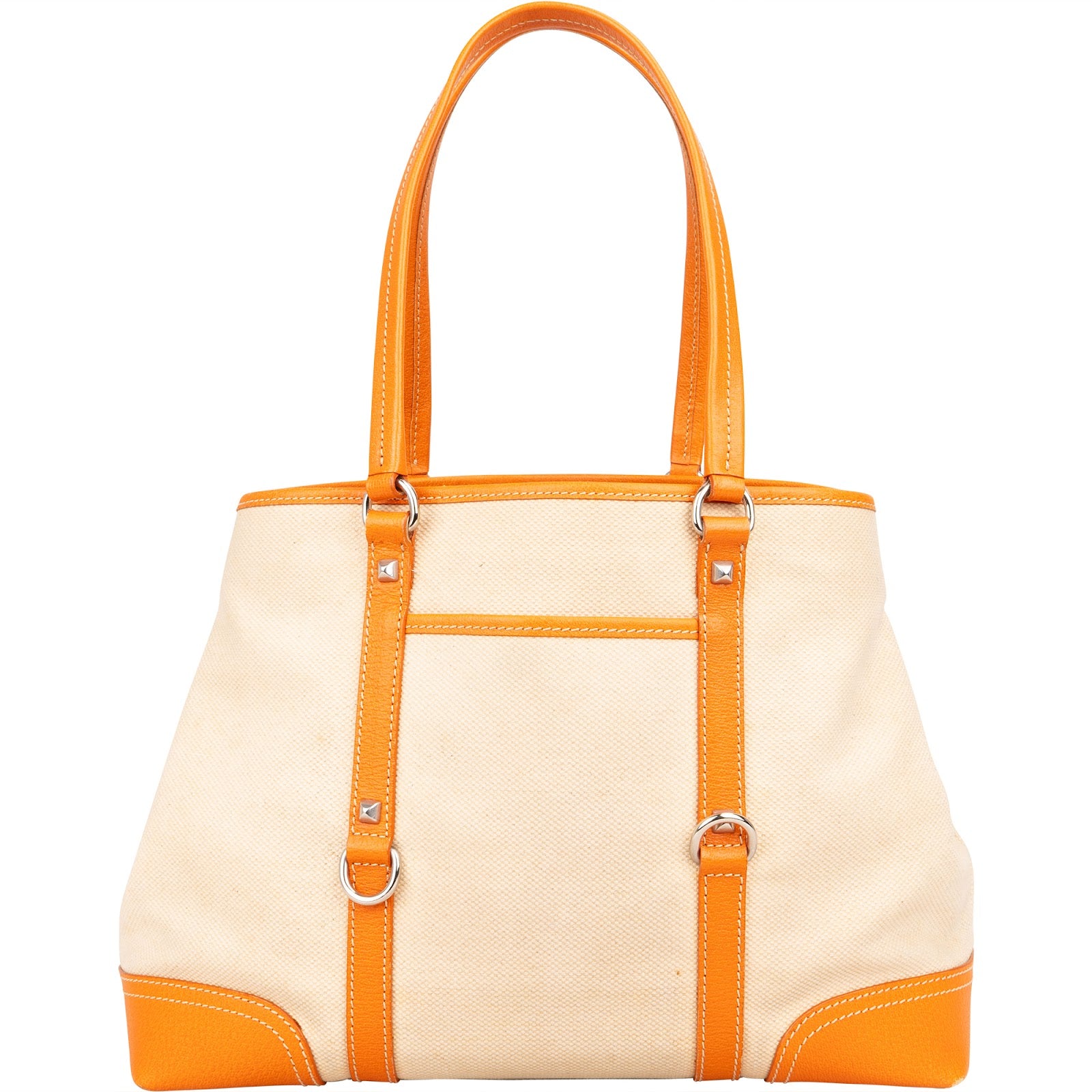 [🔄️B20 / F38] Prada Canvas and Leather Tote Shoulder Bag - vintageandkickz