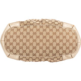 Gucci Monogram GG Metallic Leather Canvas Sukey Handbag