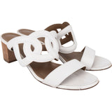 Hermès White Lambskin Chaine d’Ancre Bikini Heel Sandals Lipari 70 (38,5)
