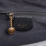 Gucci Black Leather Bamboo Handle Handbag