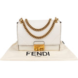 Fendi Blanco Patent Leather Kan U Flap Crossbody Bag