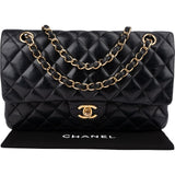 Chanel Quilted Lambskin CC Medium Double Flap Shoulder Bag
