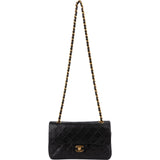 Chanel Quilted Lambskin 24K Gold Small Double Flap Shoulder Bag