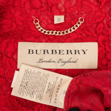Burberry Red Spitze Lace Trench Coat (XS / IT 36)