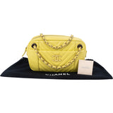 Chanel Quilted Lambskin Chevron V Bowling Camera Crossbody Bag