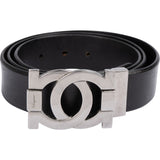 Salvatore Ferragamo Black Leather Gancini Belt (100)