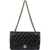 Chanel Quilted Lambskin CC Medium Double Flap Shoulder Bag