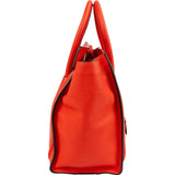Céline Orange Drummed Calfskin Leather Luggage Handbag