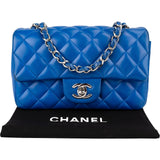 Chanel Quilted Lambskin Palladium Small Single Flap Crossbody Bag