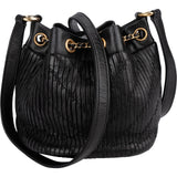 Chanel Pleated Calfskin Small Coco Pleats Drawstring Bucket Crossbody Bag
