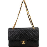 Chanel Quilted Lambskin Medium 24K Gold Double Flap Shoulder Bag