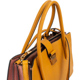 Miu Miu Bicolor Madras Leather Top Handle Handbag